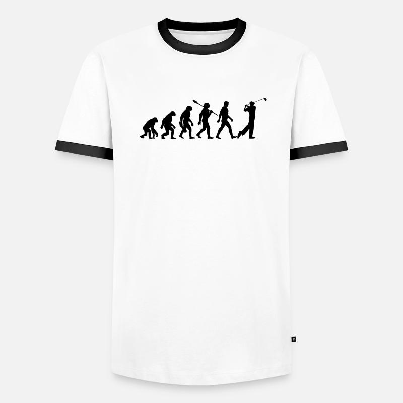 Evolution Golf - Golfspieler Männer Kontrast-T-Shirt