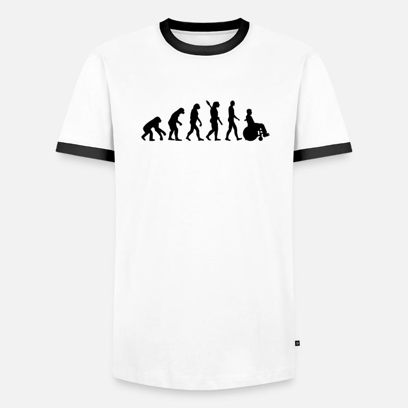 Rollstuhl Männer Kontrast-T-Shirt