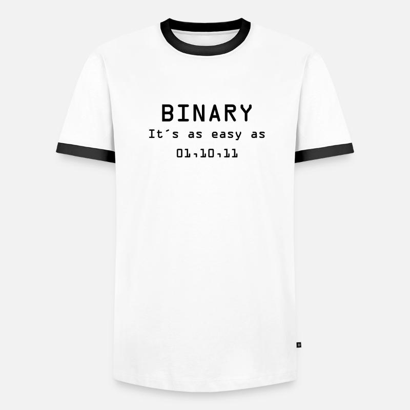 Binary - It´s as easy as 01 10 11 Computer Science Männer Kontrast-T-Shirt