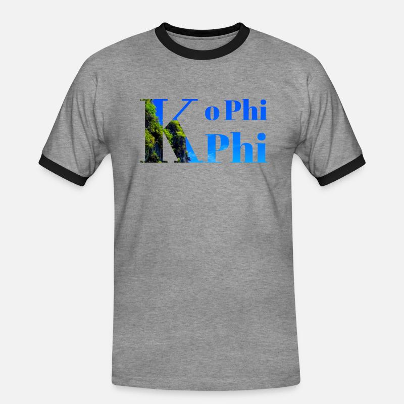 Ko Phi Phi - Men's Ringer Shirt - heather grey/black