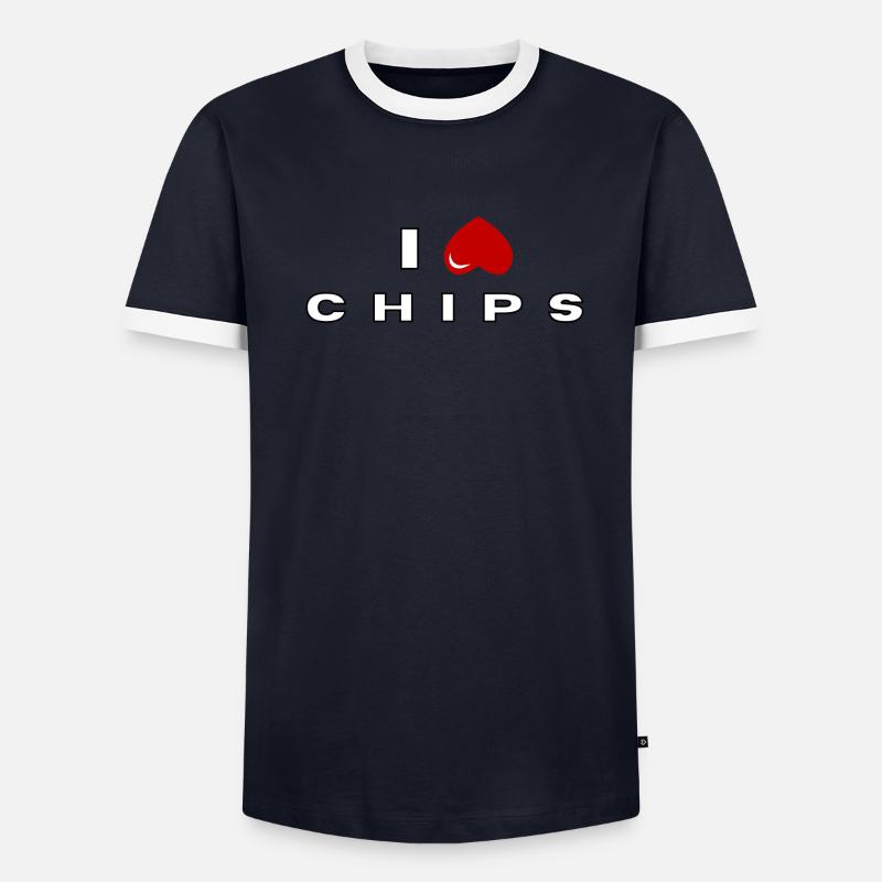 Ich hasse Chips Männer Kontrast-T-Shirt