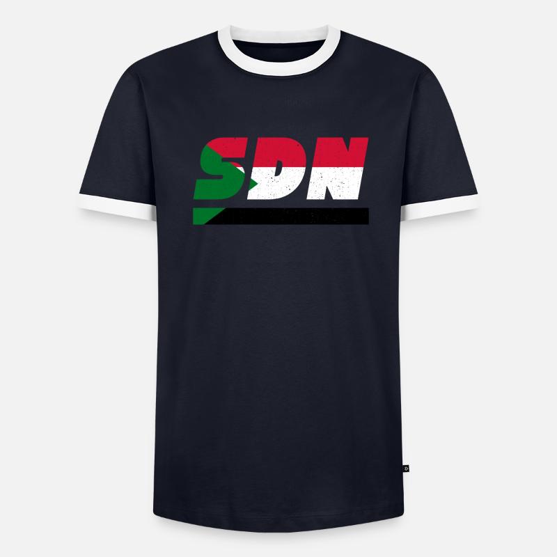 Drapeau drapeau du Soudan SDN T-shirt contrasté Homme