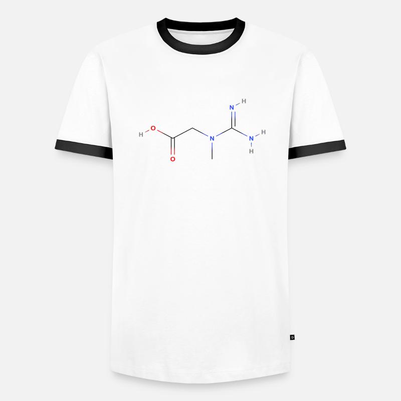 Molécule de créatine - Formule structurale colorée T-shirt contrasté Homme