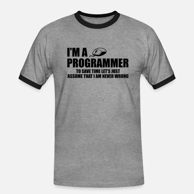 Programmer Programming Informatik Geschenk - Männer Kontrast-T-Shirt - Grau meliert/Schwarz