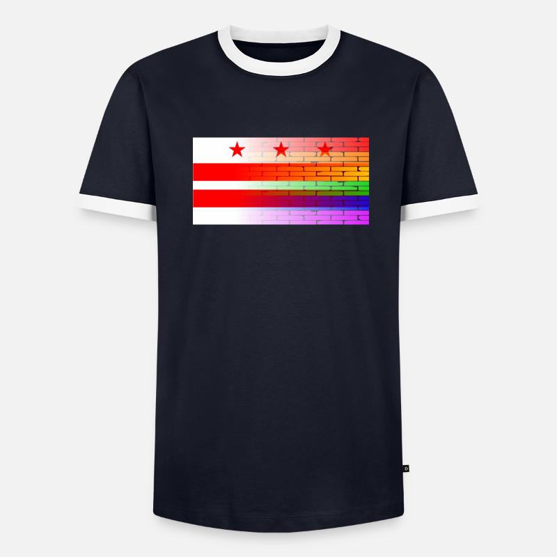 Regenbogenmauer Washington DC Männer Kontrast-T-Shirt