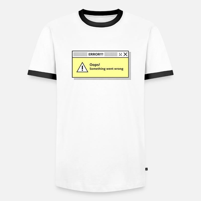 Warning Message System Dialog Error Computer Men's Ringer Shirt