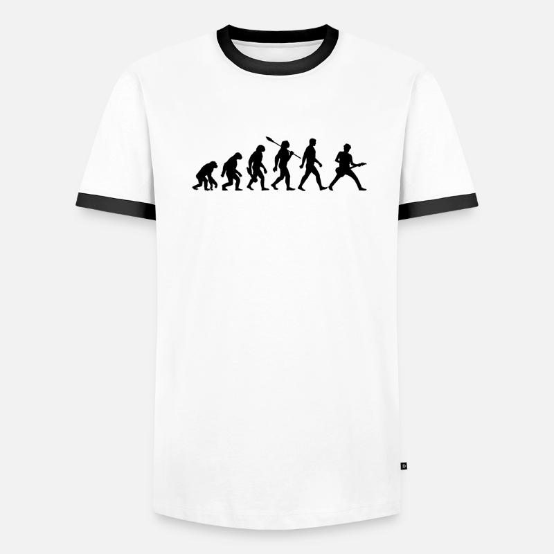 Evolution Guitariste Musicien Rock T-shirt contrasté Homme
