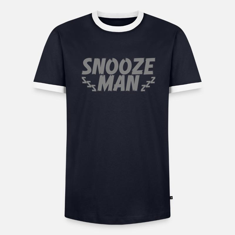 Late Riser Funny Snooze Man Nightshift T-shirt contrasté Homme