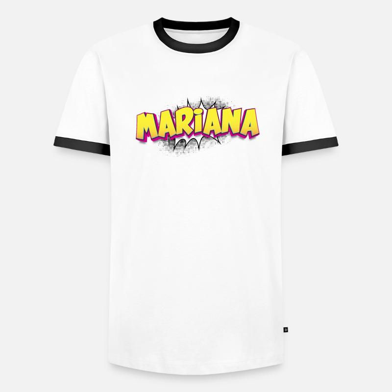 Mariana Custom Name Comic Book Style Pop Art, Men's Ringer Shirt