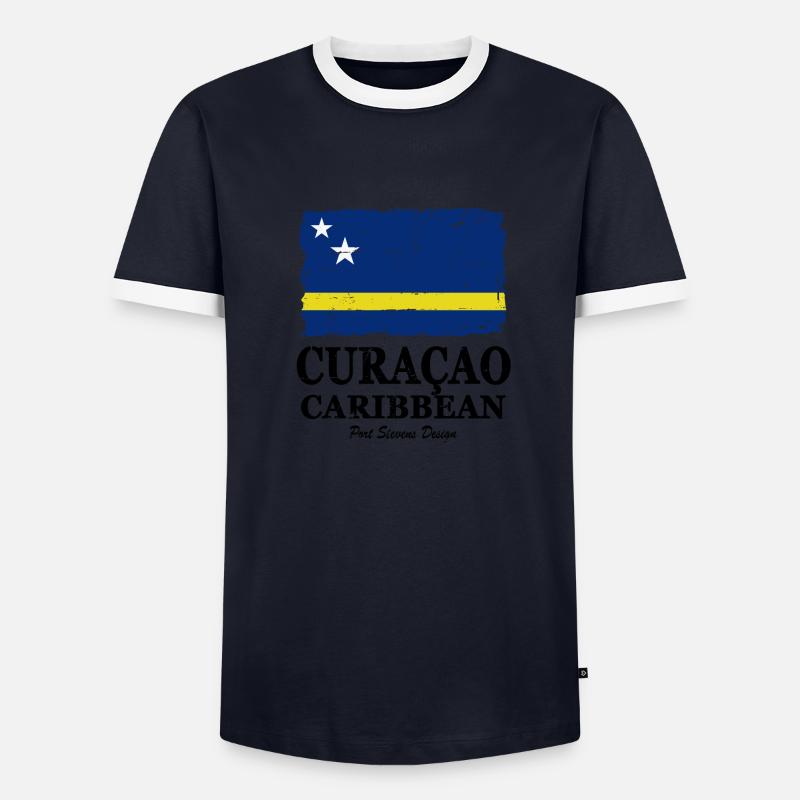 Curaçao - Drapeau de Curaçao - Drapeau de Curaçao T-shirt contrasté Homme