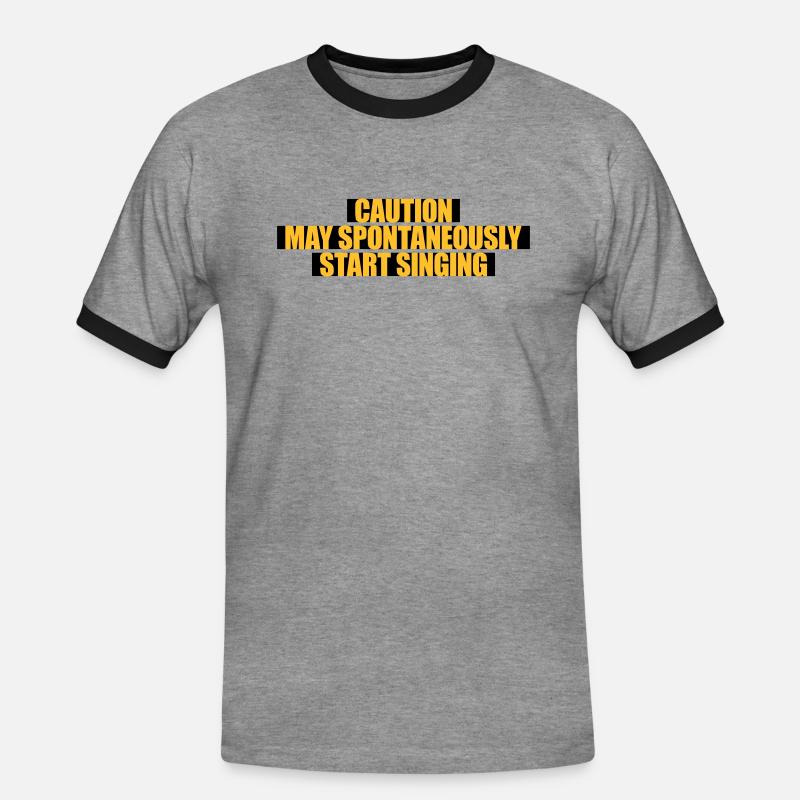 may spontaneously start singing - Männer Kontrast-T-Shirt - Grau meliert/Schwarz