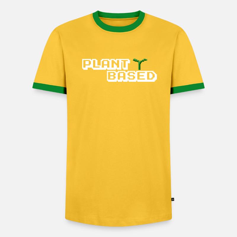Plant Based Pixel - Vegan - Männer Kontrast-T-Shirt - undefined