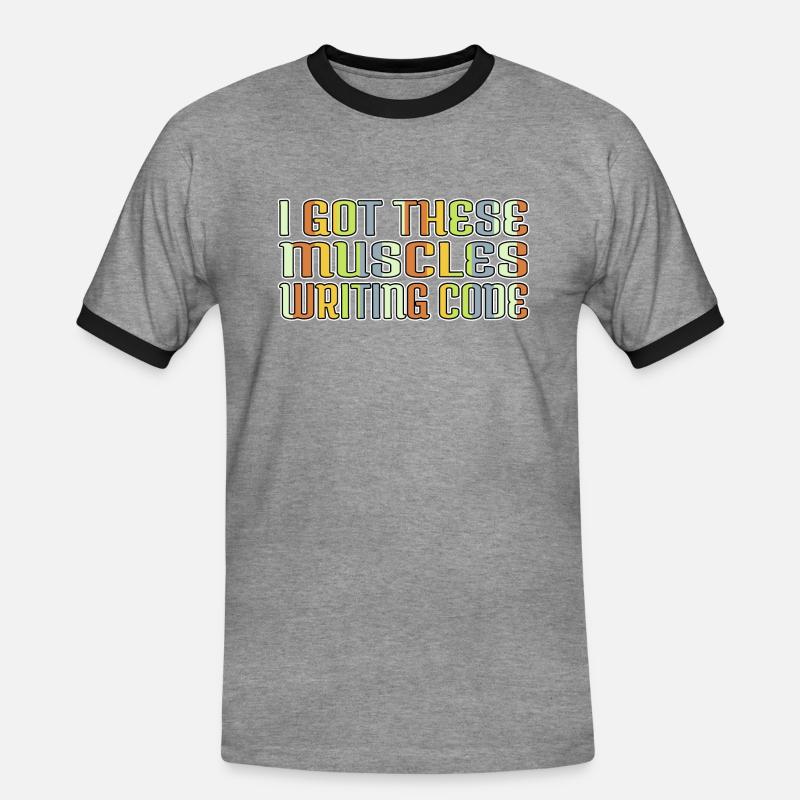 programming language birthday present computer - Männer Kontrast-T-Shirt - Grau meliert/Schwarz
