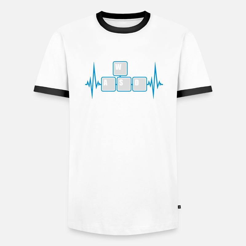 Computer WASD Keyboard Keys Men's Ringer Shirt