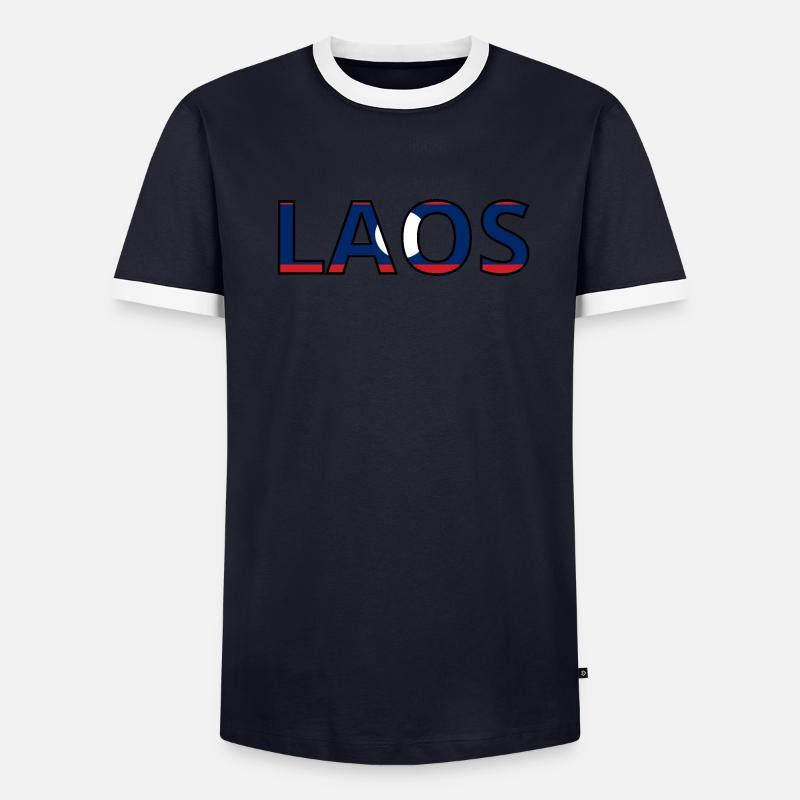 Drapeau Laos T-shirt contrasté Homme