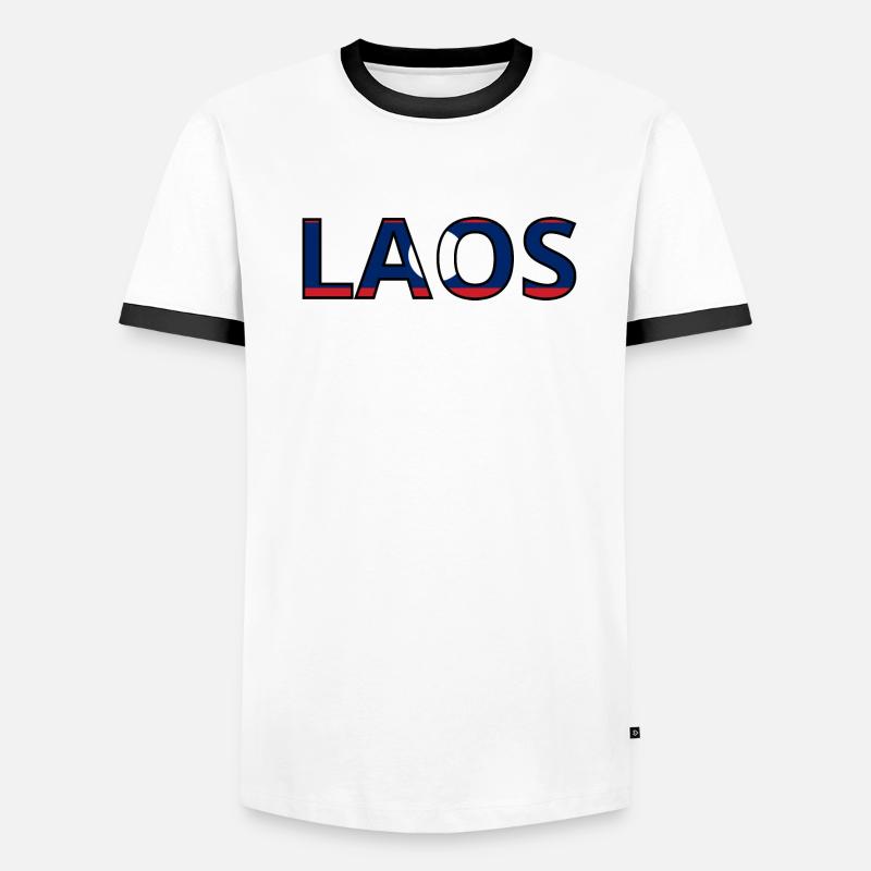 Laos Flag Men's Ringer Shirt