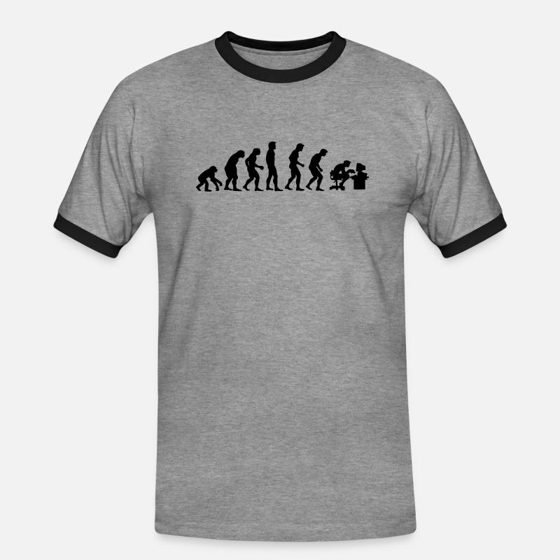 evolution - Men's Ringer Shirt - heather grey/black