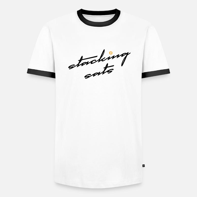 Bitcoin Stacking Sats Männer Kontrast-T-Shirt