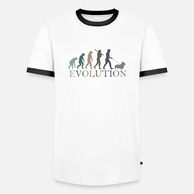 DIE EVOLUTION DER CORGA Männer Kontrast-T-Shirt