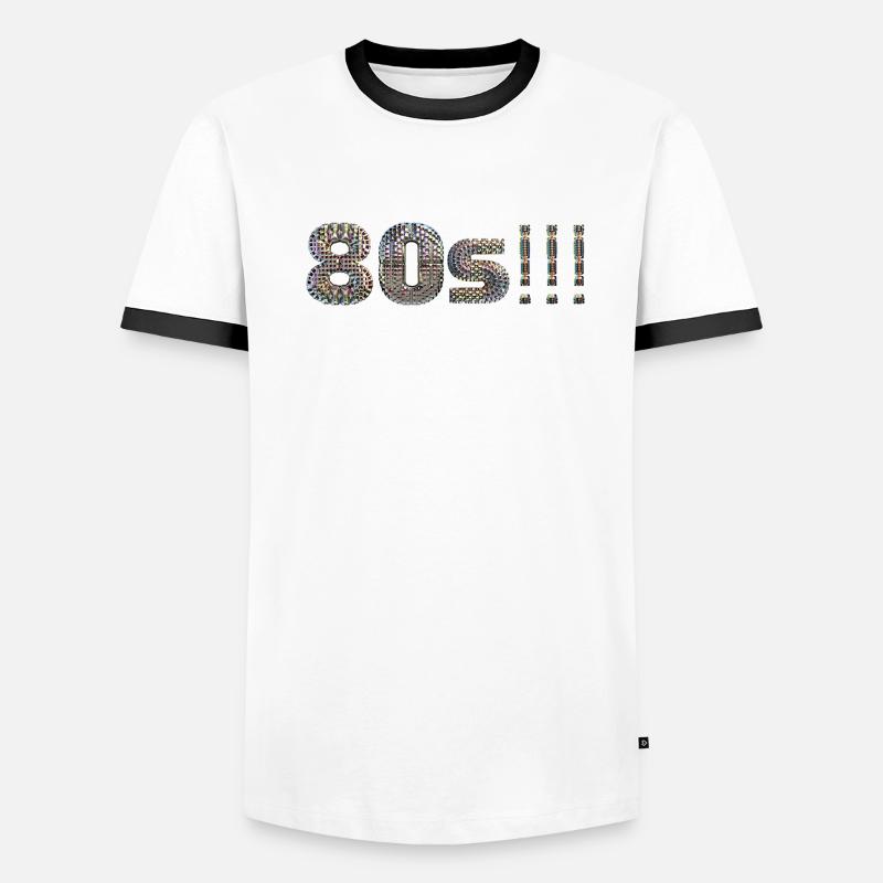 80s DISCO lettrage disco ball look danse devise T-shirt contrasté Homme