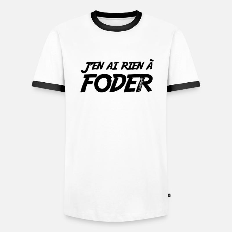 J'en ai rien a foder Noir T-shirt contrasté Homme