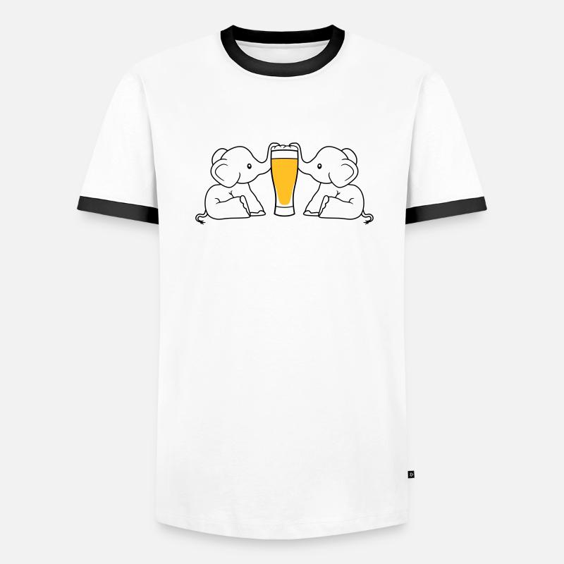 Couple d'équipe 2 amis équipage alcool bière d'éléphant sucer T-shirt contrasté Homme