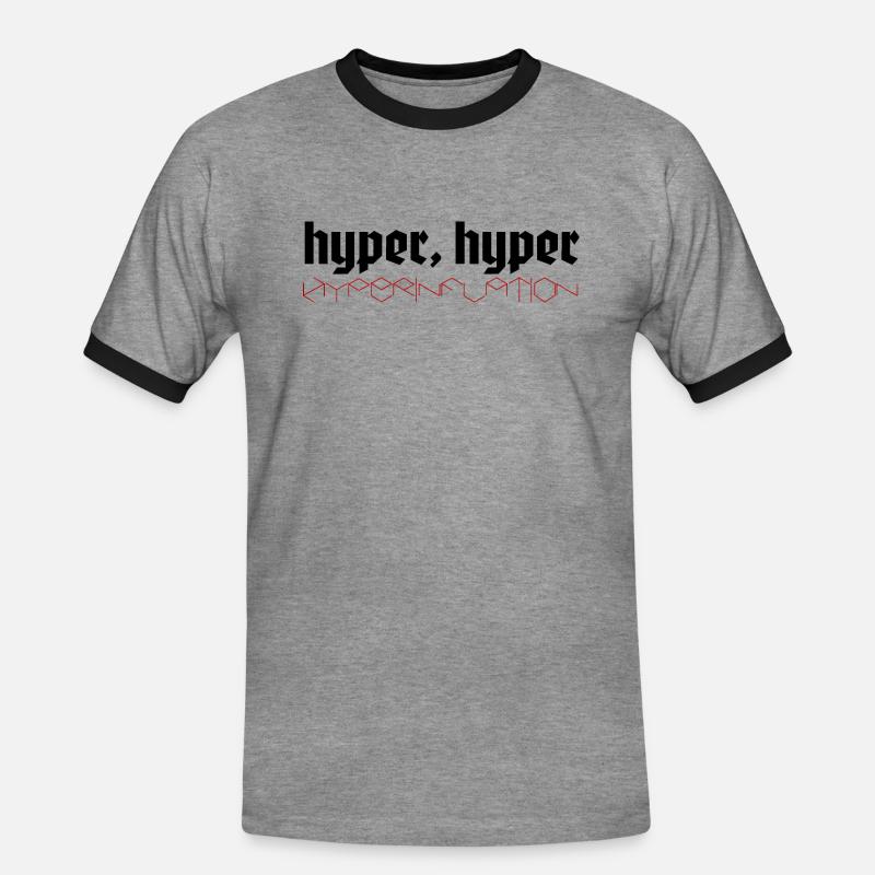 hyper hyper hyperinflation - Men's Ringer Shirt - heather grey/black