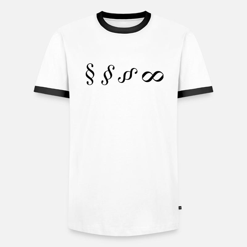Design Paragraph fallend ins Infinity Zeichen Männer Kontrast-T-Shirt