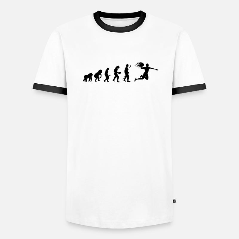 Handball Evolution Geschenkidee Männer Kontrast-T-Shirt