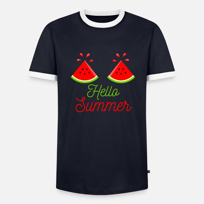 Bonjour la pastèque d’été T-shirt contrasté Homme