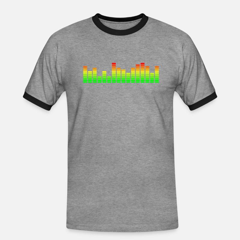Musik Equalizer & visualizer - Männer Kontrast-T-Shirt - Grau meliert/Schwarz