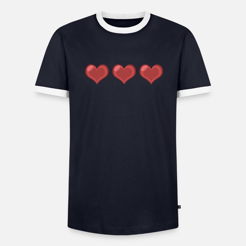 Trois coeurs T-shirt contrasté Homme