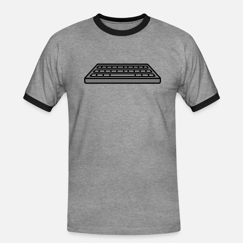 Keyboard Input Computer Design - Men's Ringer Shirt - heather grey/black