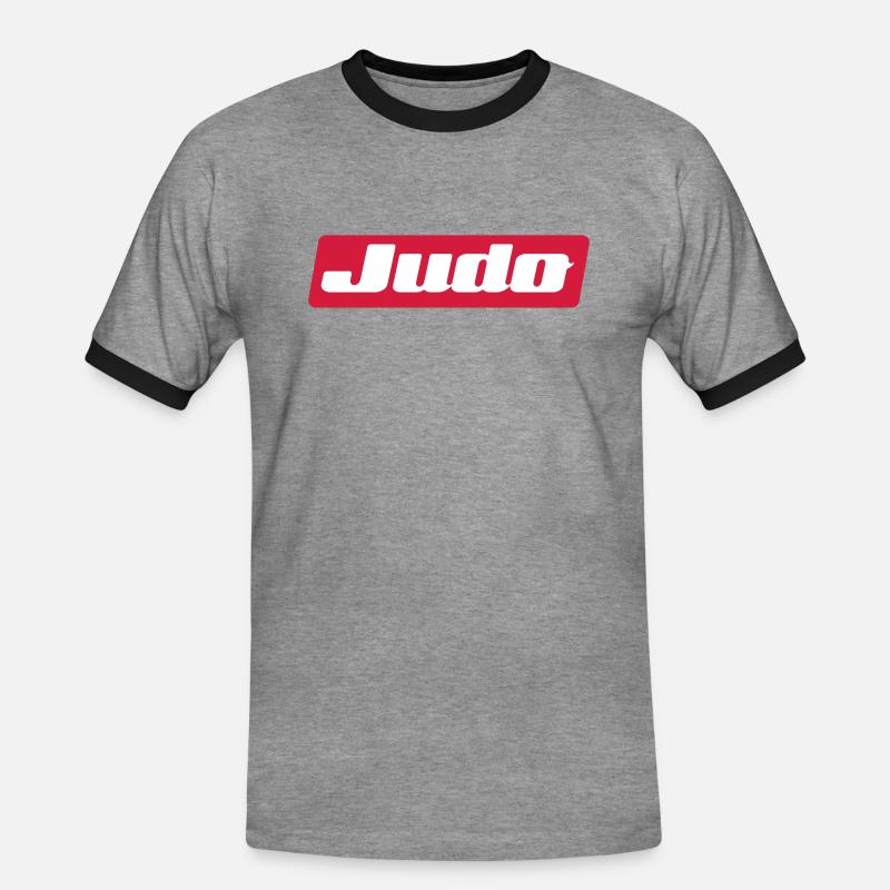 judo - Men's Ringer Shirt - heather grey/black