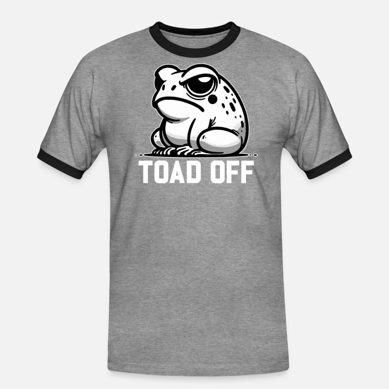 Vintage Frog Toad Meme Grumpy Frog Don't Toad Me - Herre kontrast-T-shirt - grå meleret/sort