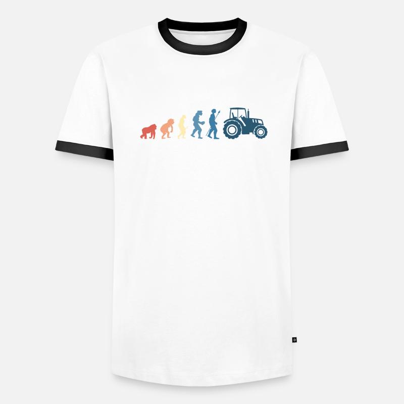 Évolution tracteur Rétro T-shirt contrasté Homme