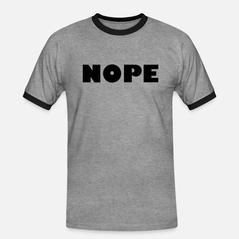 NOPE - Men's Ringer Shirt - heather grey/black