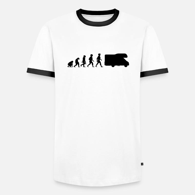 Evolution camping camping camping wohnmobil camping T-shirt contrasté Homme