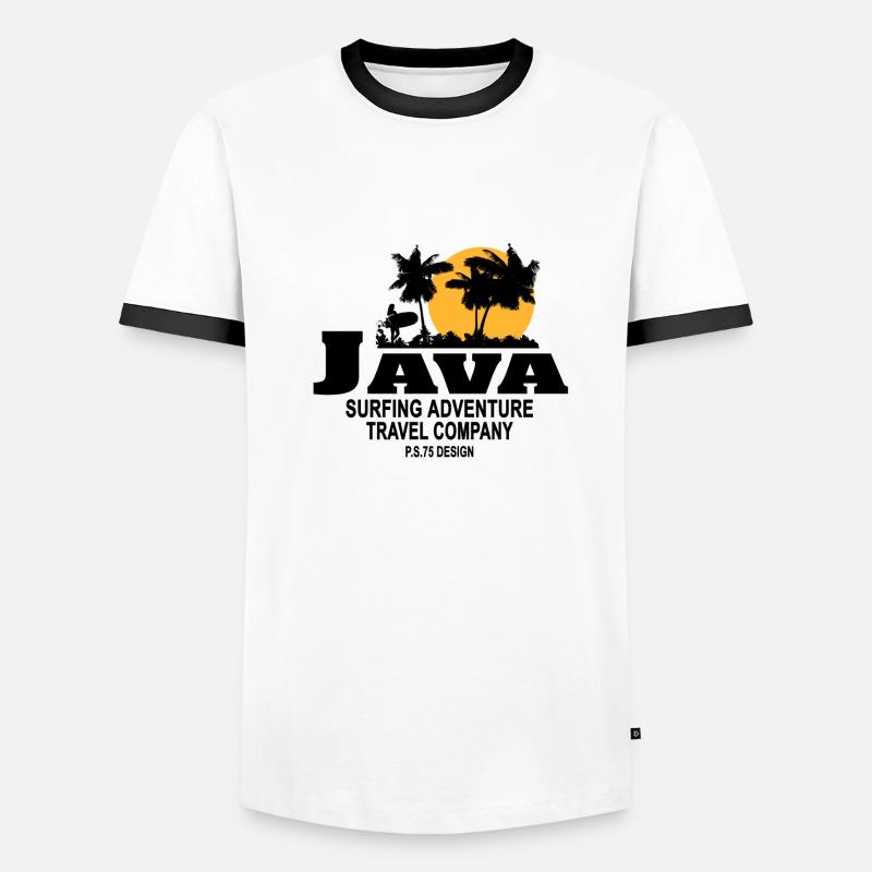 Java - Indonesia - Surfing Men's Ringer Shirt