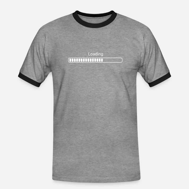 Loading whatever - Männer Kontrast-T-Shirt - Grau meliert/Schwarz