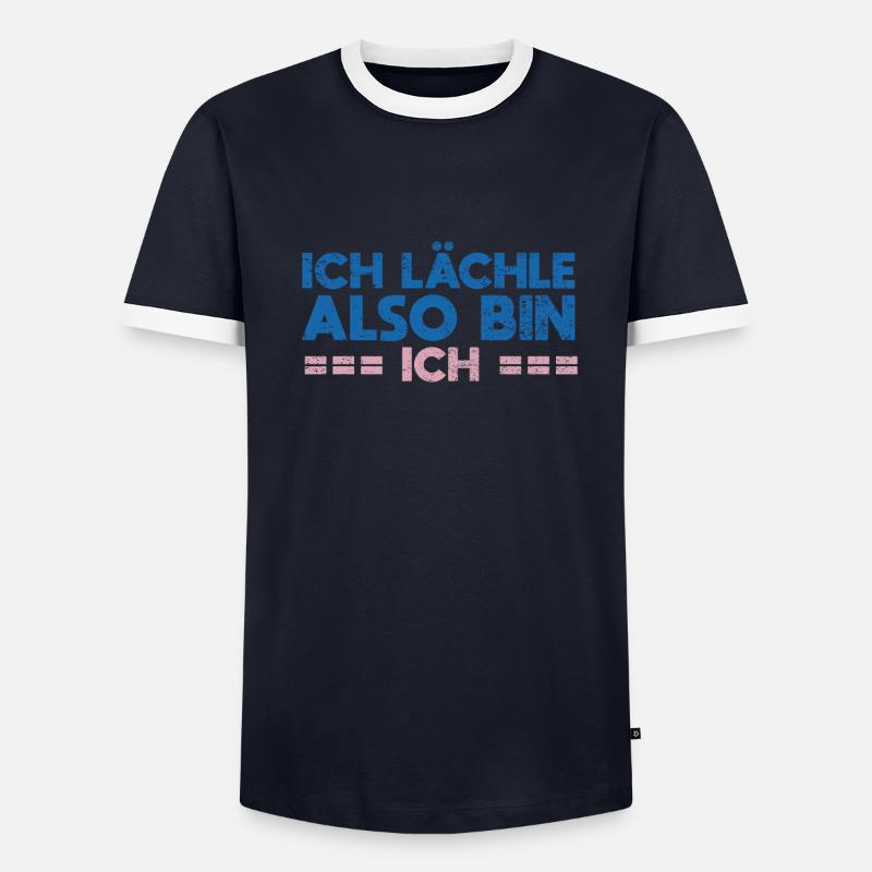 Ich Lächle, Also Bin Ich - Männer Kontrast-T-Shirt - undefined