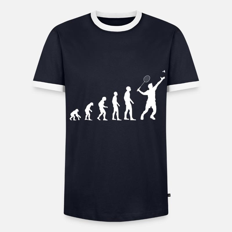 Badminton shuttlecock gift evolution coach - Men's Ringer Shirt - undefined
