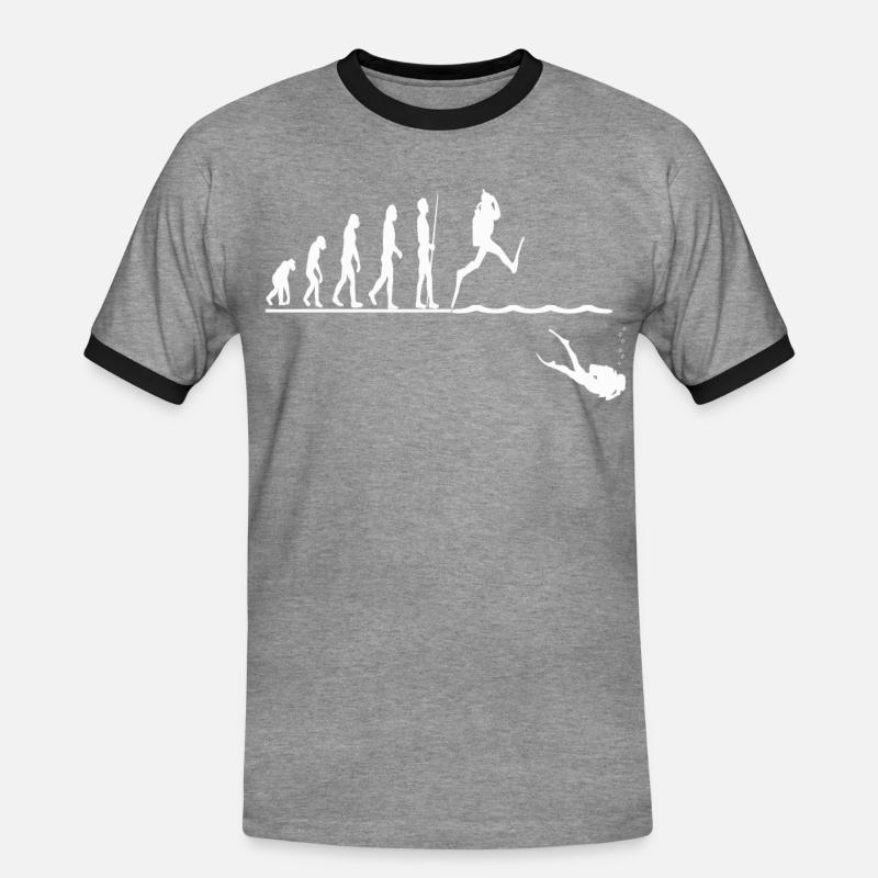 Evolution Plongée Plongée - T-shirt contrasté Homme - gris chiné/noir