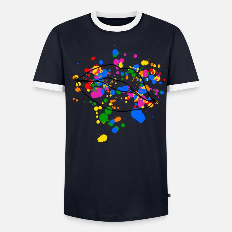 Conception de lèvres queer Kissing T-shirt contrasté Homme