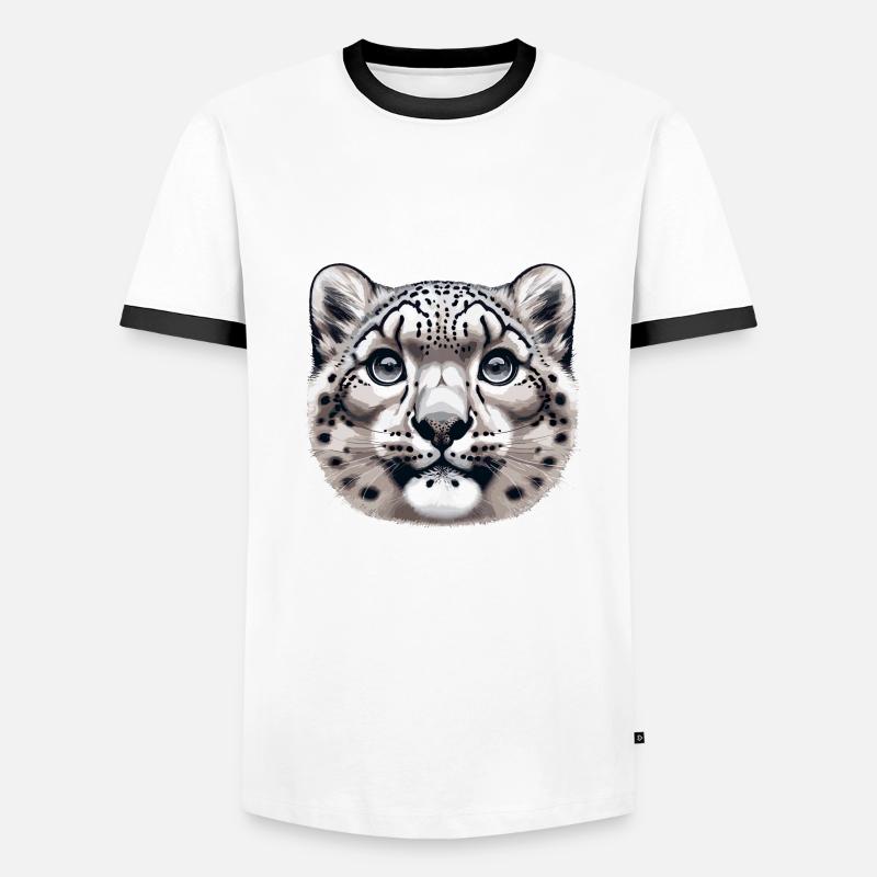 Léopard des neiges Léopard blanc Léopard T-shirt contrasté Homme