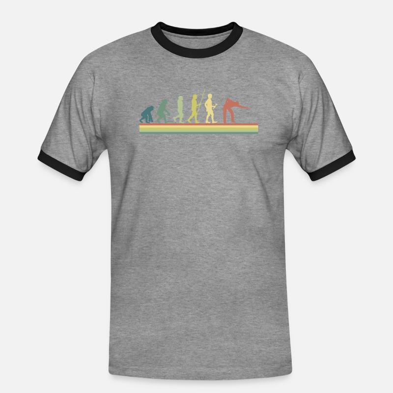 Billiards Retro Evolution - Men's Ringer Shirt - heather grey/black