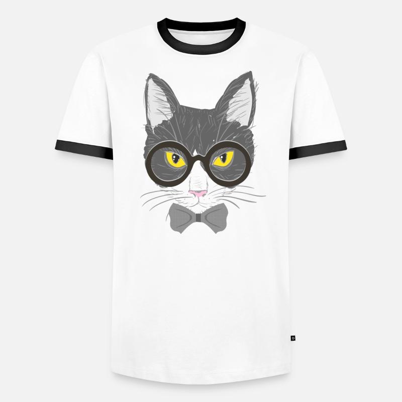 visage de chat T-shirt contrasté Homme