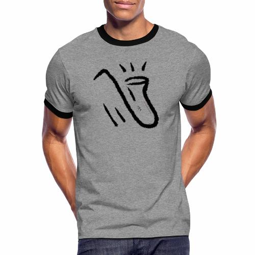 Saxophon in schwarz - Männer Kontrast-T-Shirt