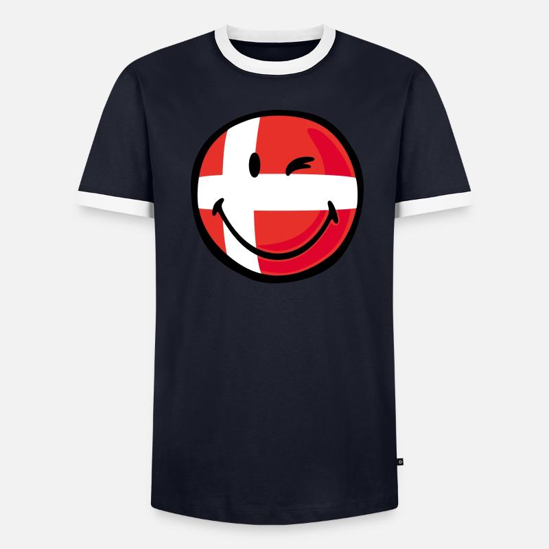 Smiley Flag Denmark Men's Ringer Shirt