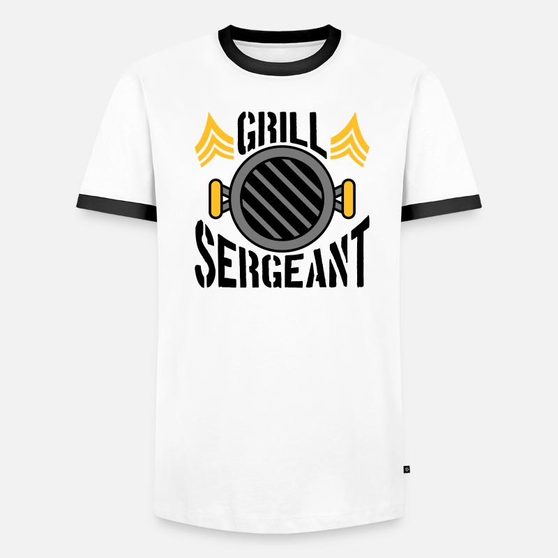 BBQ Grill Sergeant Barbecue Party Men's Ringer Shirt